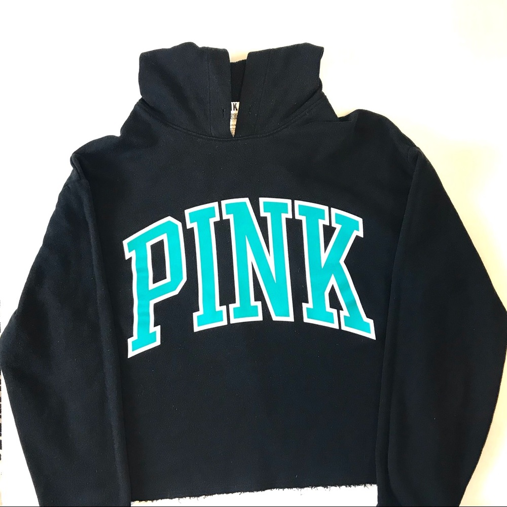 PINK Victoria’s Secret Cropped Hoodie Sweatshirt - Picture 2 of 4